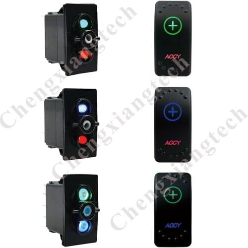 12V 20A 24V 10A, SPST, On Off, 5 Pins Car Boat Switch Base- Led Light -Waterproof for ATV, Caravan, Truck, 4x4 Rocker Switch
