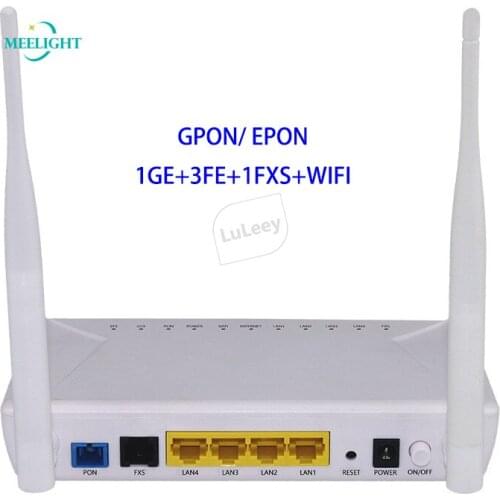 FTTH 4 port XPON ONT GPON EPON ONU 1ge + 3Fe + 1fxs + WiFi xpon fiber terminal equipment