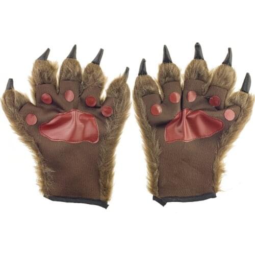 Halloween Wolf Claws Gloves Horror Werewolf Furry Horror Cosplay Hand Paws Claws Masquerade Prop Devil Cosplay Costumes Bear