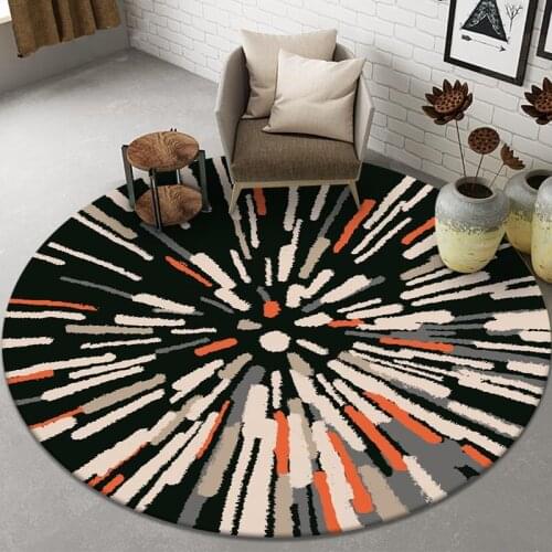 Fashion Graffiti Print Living Room Carpet Non-slip Chair Mat Round Bedroom Rug Kids Room Bathroom Doormat Play Gaming Area Rug