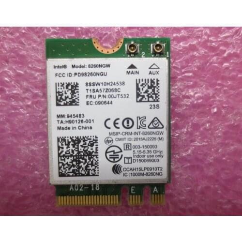 Lenovo ThinkPad T460 X260 T460S P50 P70 E460 Intel Wireless-AC 8260NGW Dual-band Card Wifi Bluetooth 00JT532