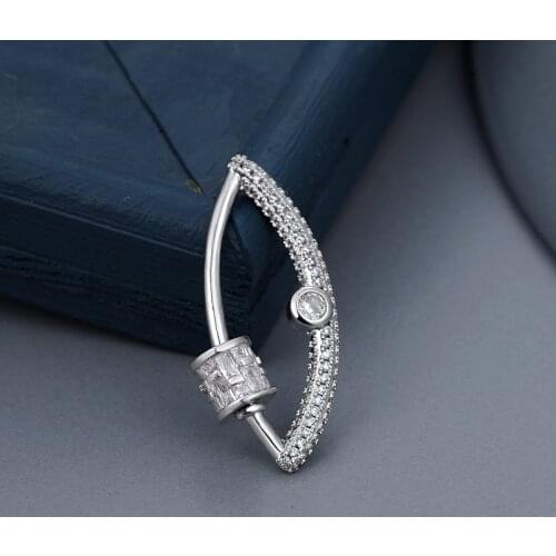 MINHIN DIY Pendant Screw Clasps Decoration Accessories For Jewelry Making Rose Gold Silver Plated Zircon Handmade Supplies