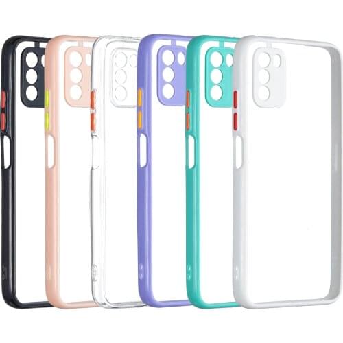 Soft Bumper Hard PC Clear Shockproof Phone Case for Redmi 9Power / Poco M3 Transparent Phone Shell Cover