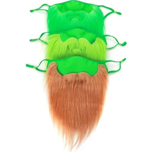 Fake Beard Face Cover for St. Patricks Day Party Decoration Irish Dwarf Beard Festival Party Costume can CSV