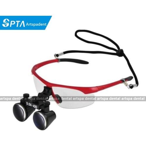 2017 new Arrived 3.5X 420mm Medical loupe optical glasses Dentist surgical loupe Red frame