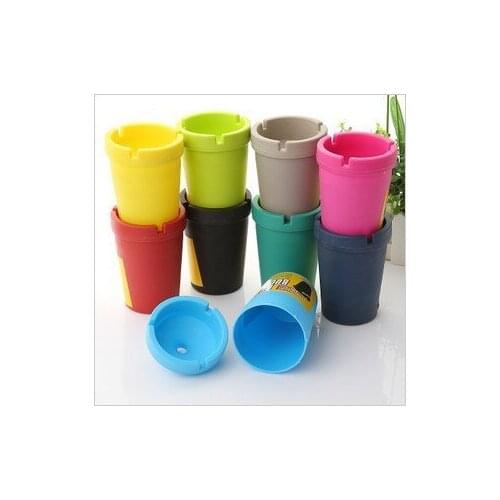 Wholesale free shipping vintage candy colorful round ABS cigar stand Ashtray Tobacco Cigarette auto Car Ash tray holder