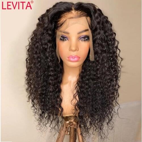 13x4x1 Afro Kinky Curly Human Hair Wig 30 Inch Brazilian Lace Front Human Hair Wig T Part Lace Frontal Closure Wigs For Women