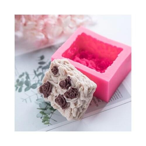 PRZY Silicone Mold Vine Rose Flower Silicone Flower Soap Handmade Mold Soap Making Moulds Resin Clay Molds Rubber Eco-friendly