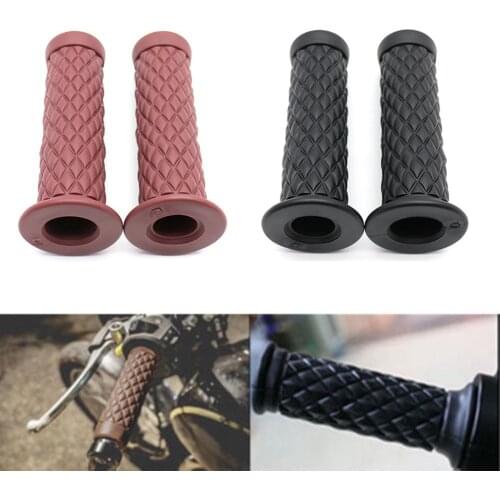 2Pcs 22mm Rubber Anti-skid Motorcycle Cafe Racer Handlebar Grip Sleeve Cover motorcycle grips