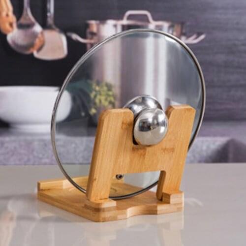 Foldable Wooden Pot Lid Holder Storage Rack Pan Cover Lid Spoon Rest Stand Spoon Holder Shelf Household Kitchen Accessories