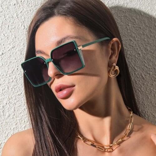 Black Green Brown Square Oversized Sunglasses Women Big Frame Sun Glasses Female Gradient Sunglass Hip Hop Oversize Shades UV400