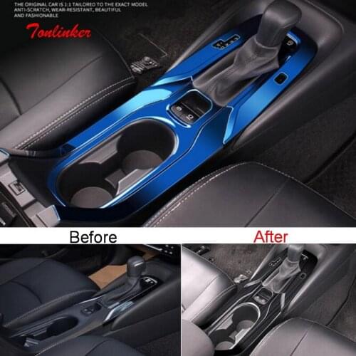 Tonlinker Interior Car Gear Position Panel Cover Sticker for Toyota Corolla 2019-20 Car Styling 5 PCS Stainless steel Sticker