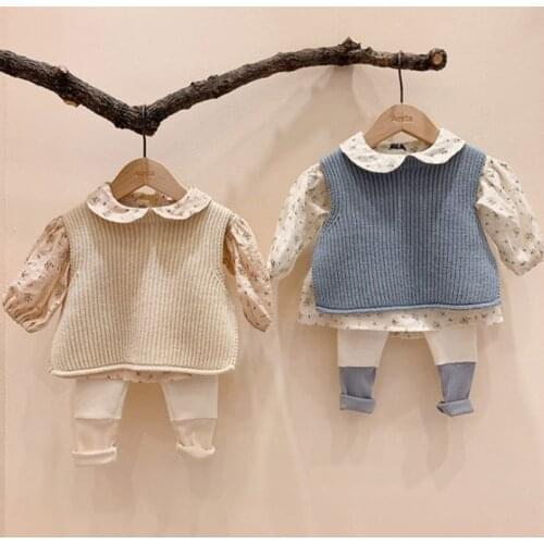 New Knitted Vest Baby Girl Winter Sweaters Solid Sleeveless Pullover Vest Baby Boys Clothes Knit Vest Kids Toddler Autumn Coat