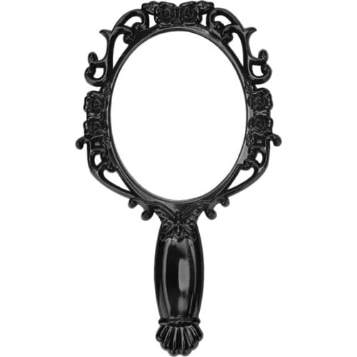 1 Piece Handheld Vanity Makeup Mirror, Vintage Cosmetic Mirror Antique Makeup Mirror (White/Black Color)