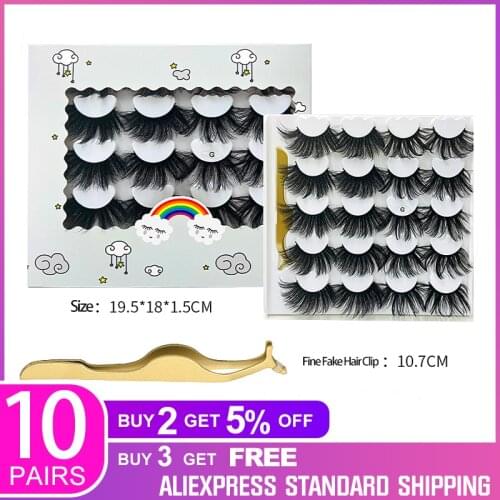 YA 10/ 8 Pairs 25 mm Mink Eyelashes Wholesale lashes Mink lashes Woman Makeup Tools Eyelash Vendor 25mm mink lashes Wholesale