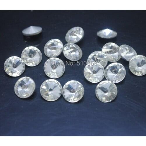 100 Pieces/Lot Glass Cabochon Glass Bead(back not flat surface) Coin Shape Clear White Colors Clothes Garment Accessories 10mm