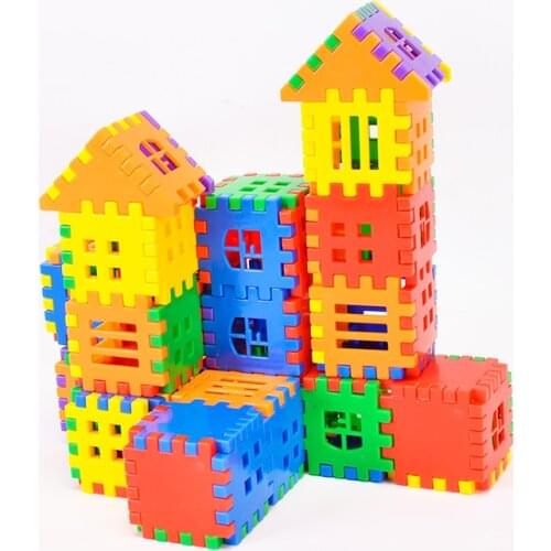 160Pcs/set DIY Puzzle House Building Blocks plastic insert building block house group assembled education toy Childen gift