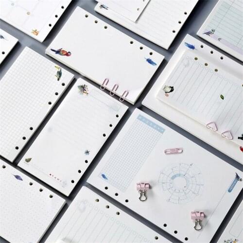 2021 45 Sheets Kawaii A5 A6 Loose Leaf Notebook Paper Refill Spiral Binder Index Inner Pages Monthly Weekly Daily Planner Agenda