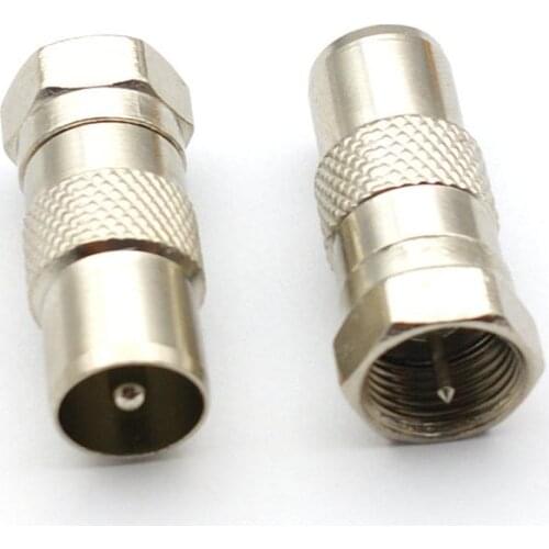 5pcs brass F plug male to PAL Male Straight Coaxial Cable RF Adapter Connector