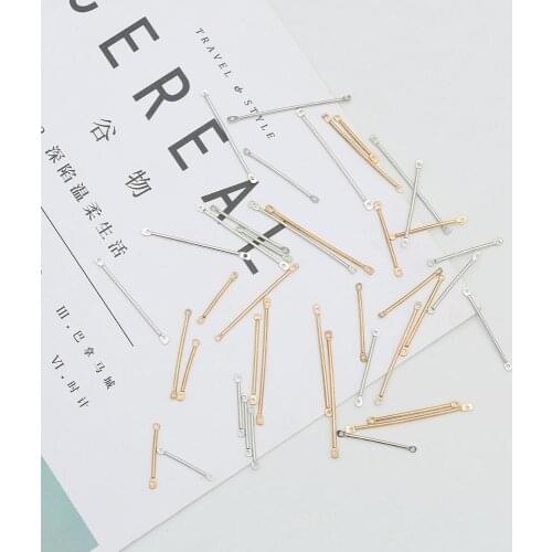 For DIY 50Pcs 100Pcs Gold/Rhodium Double Cylinder Connecting Rod Metal Earrings Ear Clip Ear Hook Handmade Ear Jewelry Materials