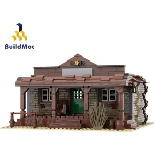 Buildmoc City Architecture Police Station Office Modular Room City Street View Creator Expert Building Block Model Kid Toy Gift