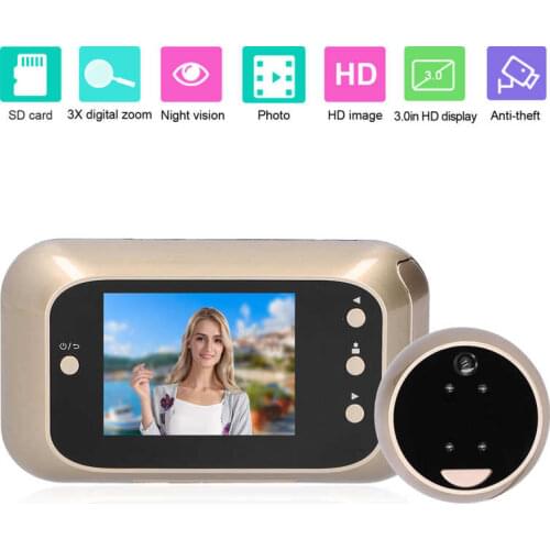 Digital Door Viewer Smart Video USB Charging Night Vision 3in HD 720P Home Security