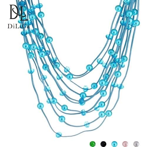 Женские ожерелья из жемчуга DiLiCa China At AliExpress