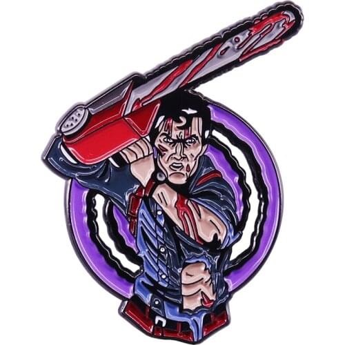 Evil Dead Army of Darkness Hero Ash enamel pin vintage 80s horror movie fans collection
