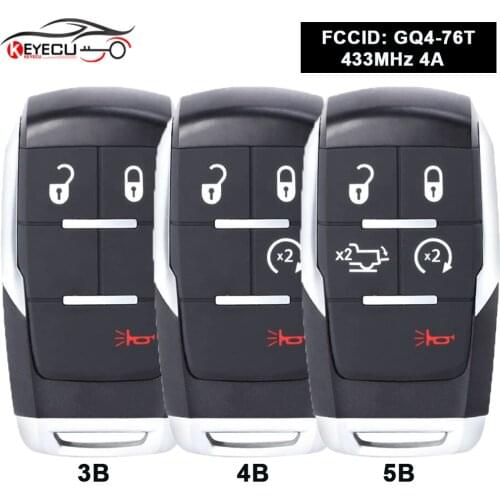 KEYECU GQ4-76T 433MHz 4A Smart Remote Key Fob for 2019 2020 Ram 2500 3500 4500 5500 68375456