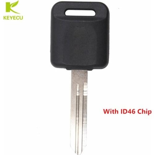 KEYECU New Uncut Ignition Blank Chipped Car Key With ID46 Chip for Nissan Altima Armada Cube Juke Maxima Titan X- Terra Rogue