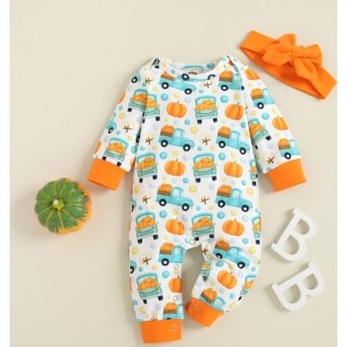 Newborn Romper Baby Boys Girls Halloween Costumes Outfits Jumpsuit Clothing Long sleeve Jumpsuit Cosplay Headband Clothes Set