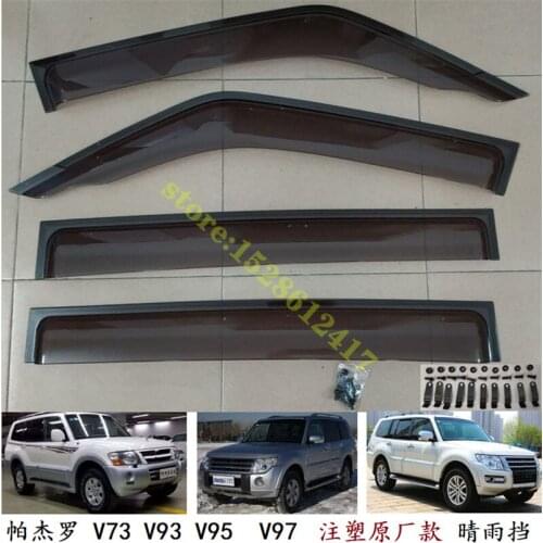 For Mitsubishi Pajero V73 V97 V93 V95 ABS Window Visor Vent Shade Rain Sun Guard Deflector Awnings Shelters Covers Car Styling