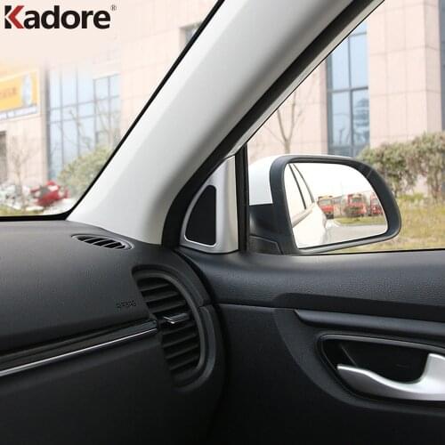 For Kia Rio 4 X-line 2018 2019 ABS Matte Front Window Side Triangle Corner Cover Trim A Pillar Car Accessories Styling