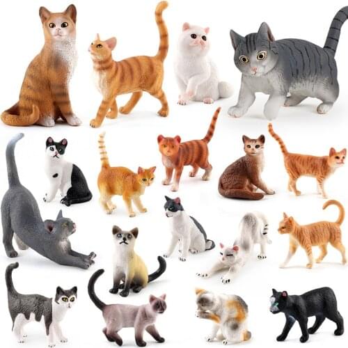 Miniature Farm Cat Figurines Educational Animal Model Figures Toy Set Decoration Party Favors