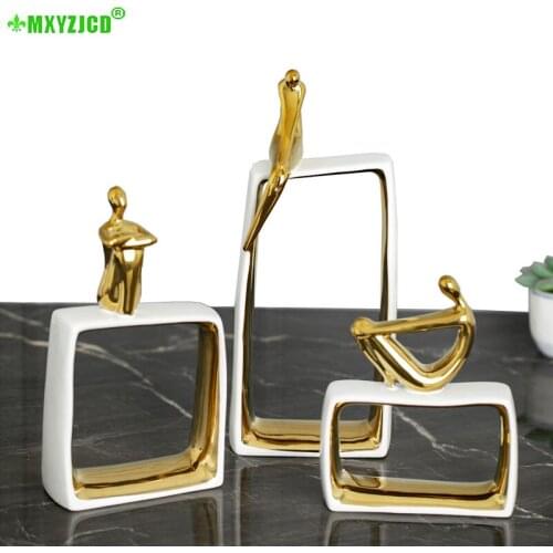 Semi-handmade Fashion Decoration Glazed Ceramic Enamel Villain Small Ornaments Home Entrance Office Furnishing Accessories