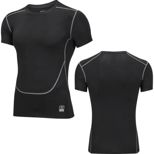 2019 Bodybuilding Fitness Running Man Sportswear Dry Fit T-shirt Gym Training Men Muscle Tight Fitness T Shirt Tees Tops