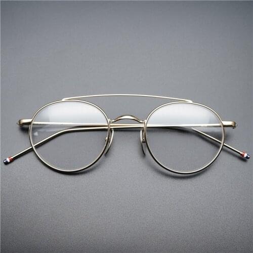 Thom Titanium Vintage Metal Eyeglasses Frame TB101 Men and Women Retro Round Eyeglasses Frame
