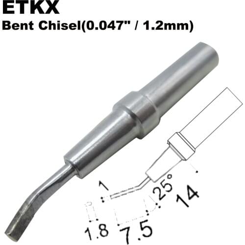 Soldering Tip ETKX Bent Chisel 1.2mm Fit WELLER WES51 WES50 WESD51 WE1010NA WE1010EU PES51 PES50 LR21 LR20 Welding Iron Bit