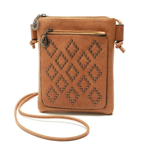 2021 New Small Shoulder Bag Vintage Rivet Women Messenger Bags for Phone PU Leather Mini Crossbody Bags High Quality Handbag