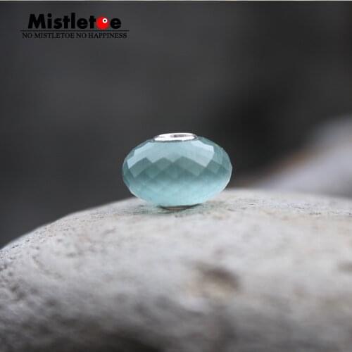 Mistletoe 925 Sterling Silver Faceted Fine Natural Cyan Colour Cats Eyes Stone Bead Jewelry