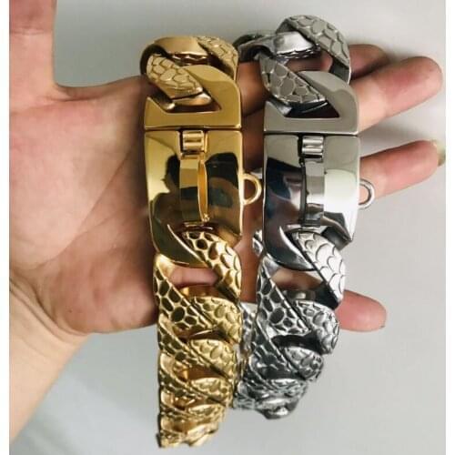 32mm Stainless Steel Dog Collar Engrave Name Large Dog Chain ID Tag Trainning Pet Collar Pitbull Bulldog Collar Pet Accessories