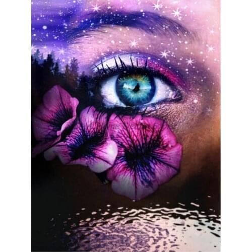 Full square diamond painting eye flowers rhinestone embroidery picture religion diamond dotz toys mosaic art wall sticker decor