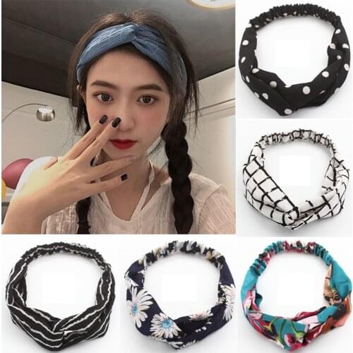 Ruoshui Bohemian Printed Headband Vintage Hairband Knotted Girls Hair Accessories Turban Bandage Bandanas Headwear Ornaments