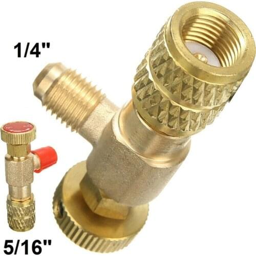 R410A Air Conditioning Refrigerant Charging Hose R32 Control Valve 1/4\'\'-5/16\'\' Flow Control Valve Refrigerant Repair