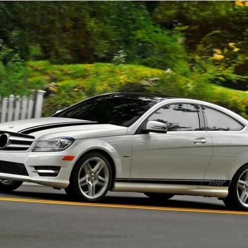 Edition 507 Style Side Stripe Hood Roof Rear Set Vinyl Decal Sticker for Mercedes Benz W204 Sedan Coupe C63 C300 C200 C180 AMG