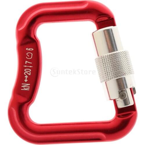 High Quality 20KN or 4400lbs Aluminum Carabiner Twist Auto Locking Hook for Paragliding and Powered Paragliding - Red