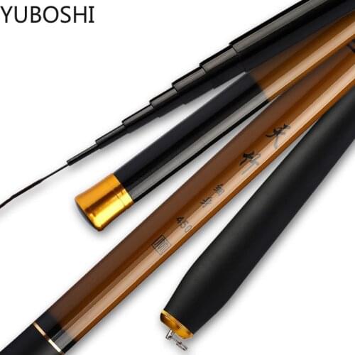 YUBOSHI Hard Carbon Hand Fishing Rod 2.7M 3.6m 4.5m 5.4m 6.3m Stream Lake Carp Fishing Pole Trout Tenkara Fly Fishing Rod