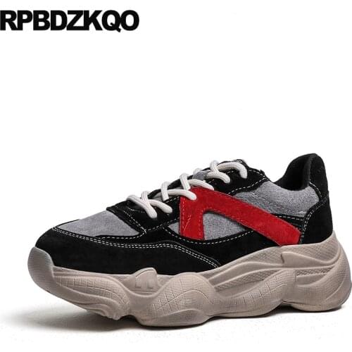 Thick Sole Flats Creepers Platform Shoes Women Muffin Suede Trainers Chinese Elevator Brand Footwear Gothic Lace Up Sneakers