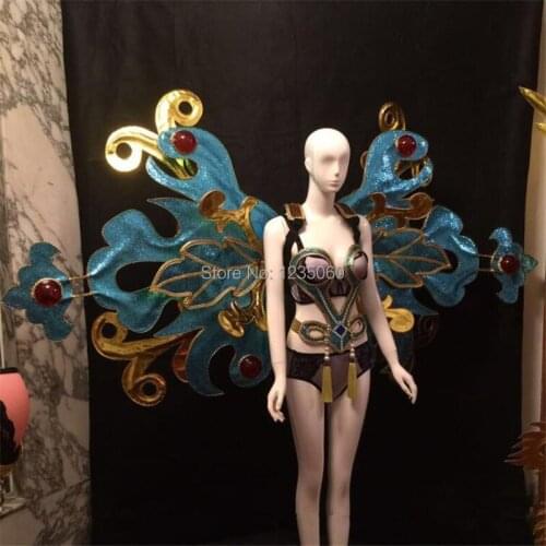 WYY Girl sexy bra Model stage wears led costumes supply singer cosplay dresses dj bar disco ballroom dance wears party clothes s
