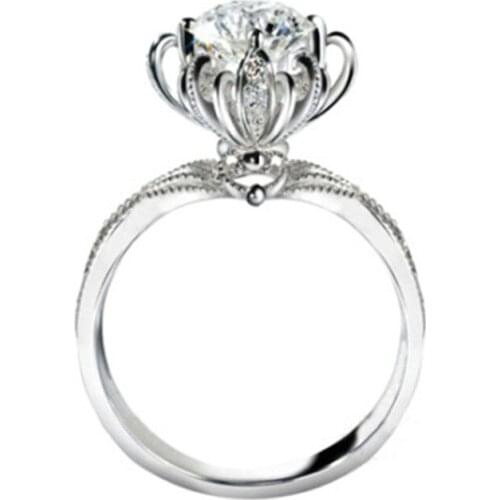 1 Carats Rings For Women 100% 925 Sterling Silver Fine Jewelry Fontana Di Trevi Wedding Engagement Bridal Ring Anillos Mujer